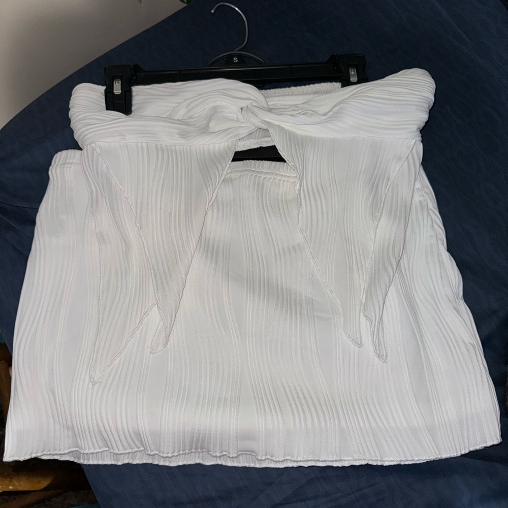 cropped backless 2 piece skirt set